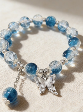 超仙蝴蝶碎珠手链女小众设计ins森系仙女甜美彩色珠手串送闺蜜