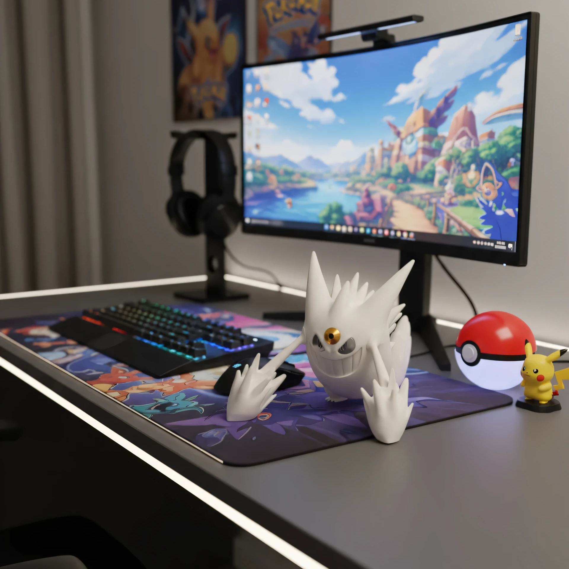 宝可梦超级耿鬼mega桌面手机支架平板支架宠物精灵周边,淘宝优惠券,粉丝福利购,淘宝优惠卷