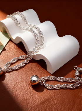 S925银韩版高级感轻奢环链式项链