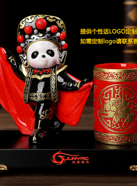 京剧中国风笔筒书房办公装饰公关
