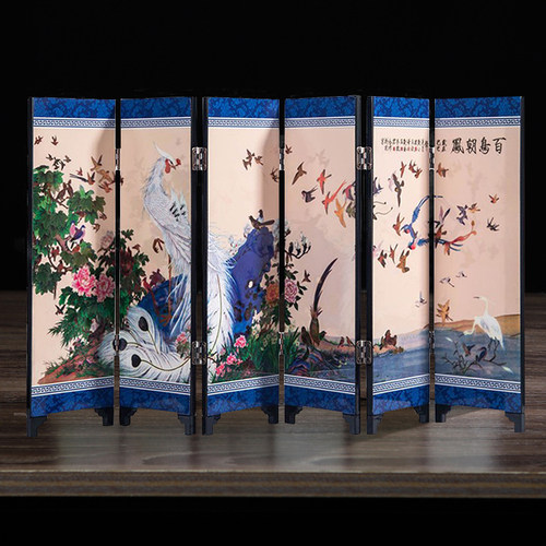 仿古屏风 金陵十二钗中国风特色漆画工艺品摆件 出国送老外礼品 - 图0