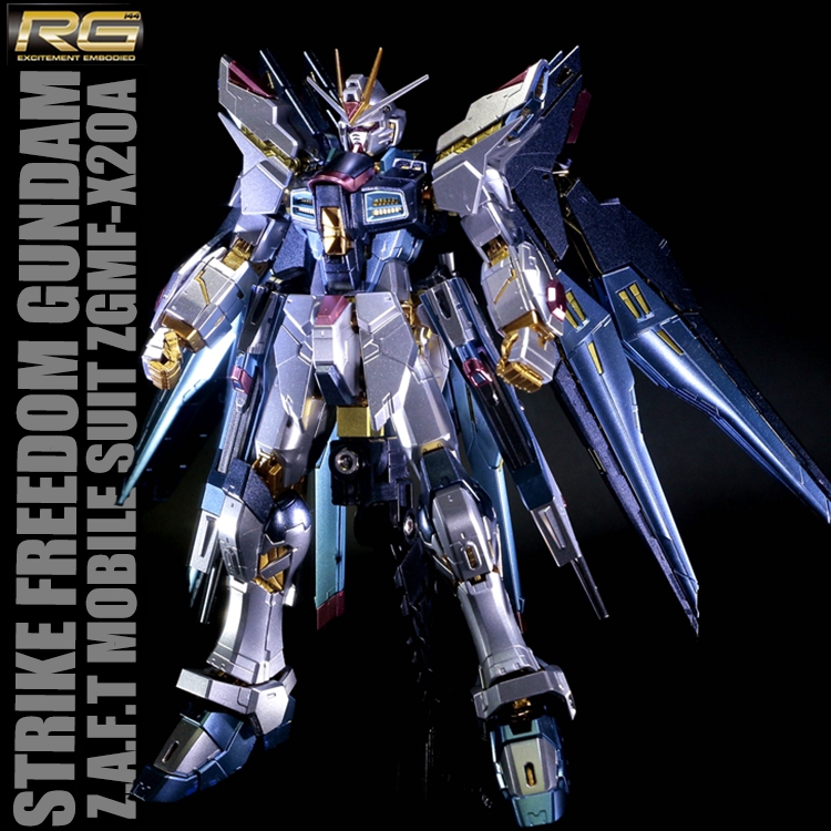 正品Bandai\/万代金属着色RG强袭自由高达gundam敢达模型新年礼物