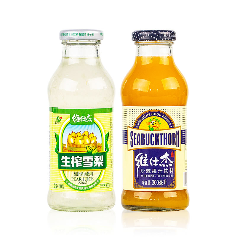 山西特产吕梁维仕杰沙棘汁300ml*8瓶 野生酸甜果汁饮清爽消暑整箱