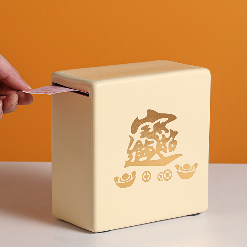 2024新中式大容量陶瓷存钱罐盒扑满纸币储钱罐创意储蓄罐只进不出 - 图1