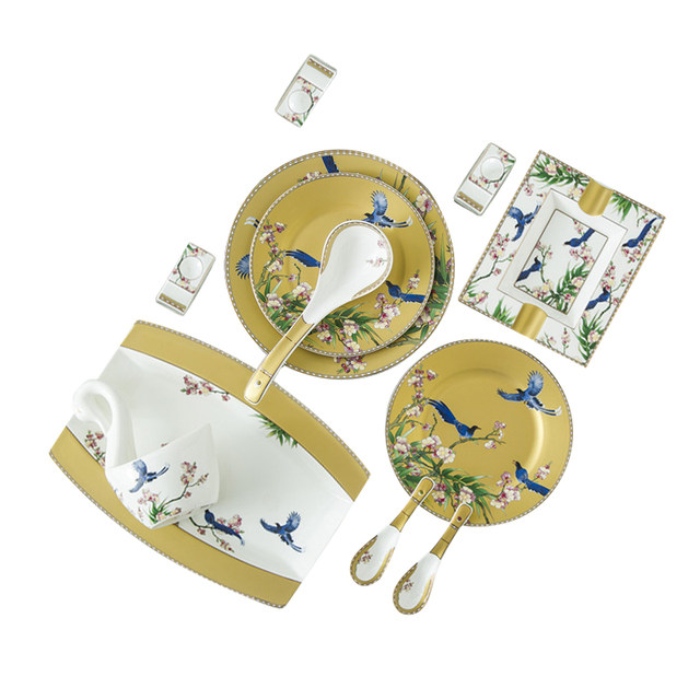 Luxurious retro dining utensils and dishes