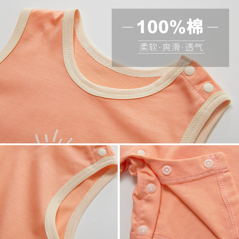 薄款无袖外出爬服冰丝棉韩版短裤 语菡家 原创童装连身衣/爬服/哈衣