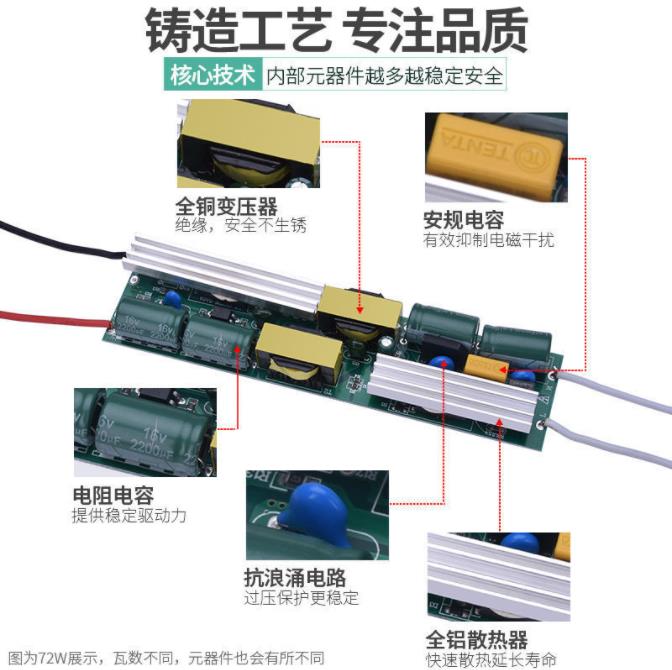 LED开关电源DC12VDC24Vled灯带灯条直流变压器橱柜广告灯箱12W36W - 图1