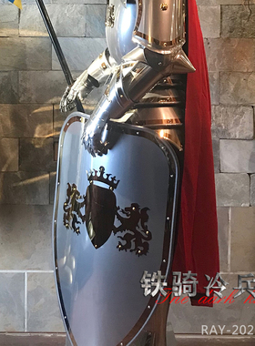 骑马落地摆件欧式风餐厅武士盔甲