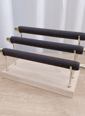 三层戒指展示架首饰架实木饰品
