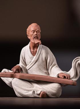 陶瓷新中式历史人物伯牙子期摆件