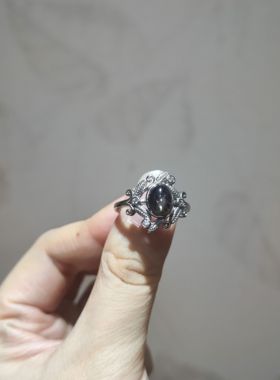 2025新品小众星辉骨干复古托轻奢开口调节戒指饰品礼物