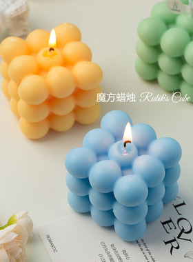 魔方造型香薰蜡烛香氛可爱氛围感