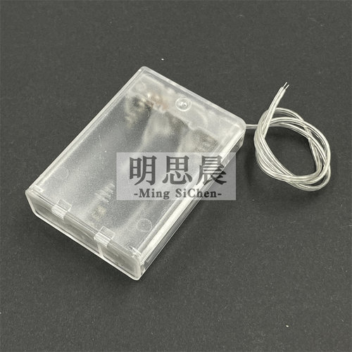 5号电池盒2节3V电池座五号透明三节6V拼装玩具DIY电池仓带开关 - 图3