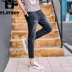 Playboy mùa hè đích thực micro-thun quần jeans giản dị thương hiệu quần nam Slim quần chín điểm - Quần jean