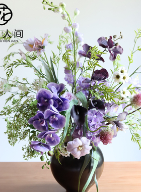 紫色仿真花花艺花束高档假花摆件酒店大堂门店商场橱窗桌面装饰花