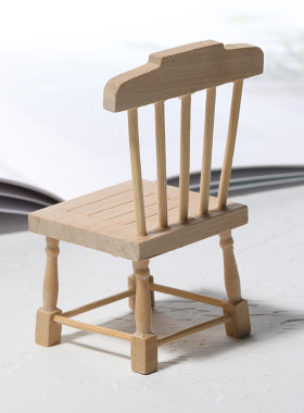 1:12娃娃屋微缩食玩迷你仿真椅子餐椅厨房diy手办场景配件模型