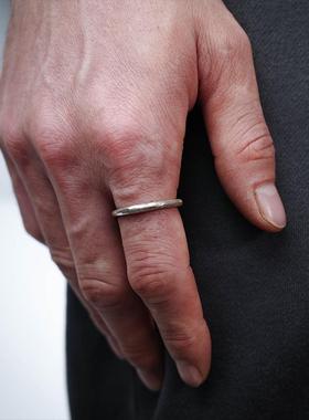 手工制作戒指锤纹戒圈男女