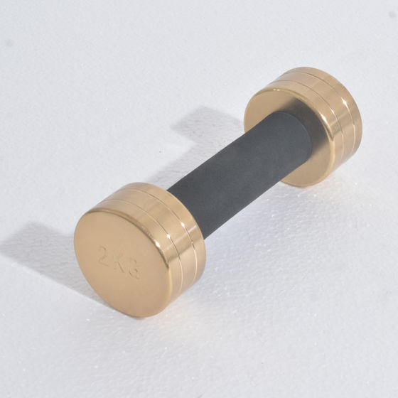 Hengda 2KG4KG golden dumbbells for women's home fitness equipment, a pair of foam handle fixed dumbbell sets