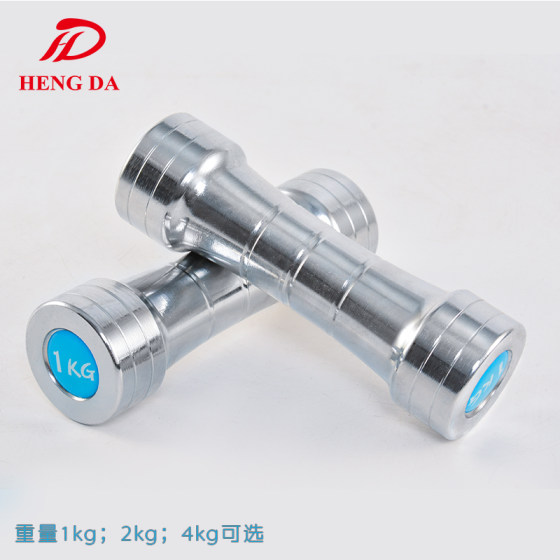 Slim arm electroplated integrated 2kg 4kg pure steel dumbbell