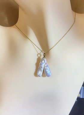 9钛钢珍珠项链合集热卖款一物一拍巴洛克珍珠吊坠黑色金色