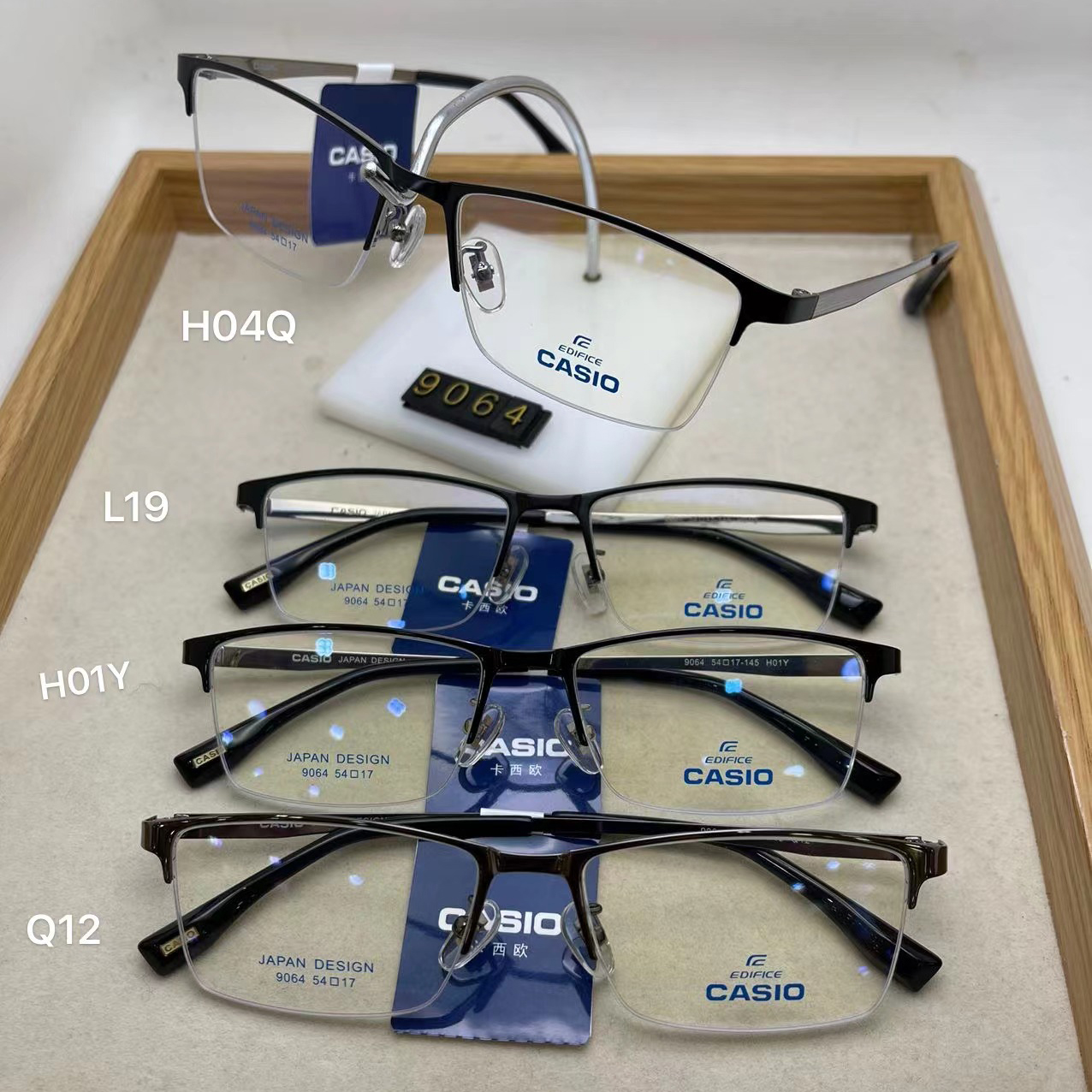 CASIO卡西欧日系商务眼镜商务镜框半框眼镜架-图1