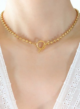 钛钢保色三层人像链子项链小众设计感女王铭牌吊坠嘻哈锁骨链配饰