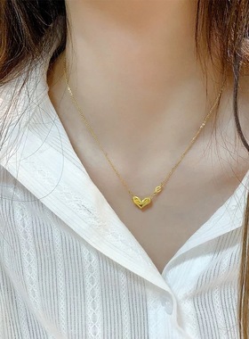 2025年新款爆款怦然心动项链女款越南沙金仿真黄金不掉色正品首饰