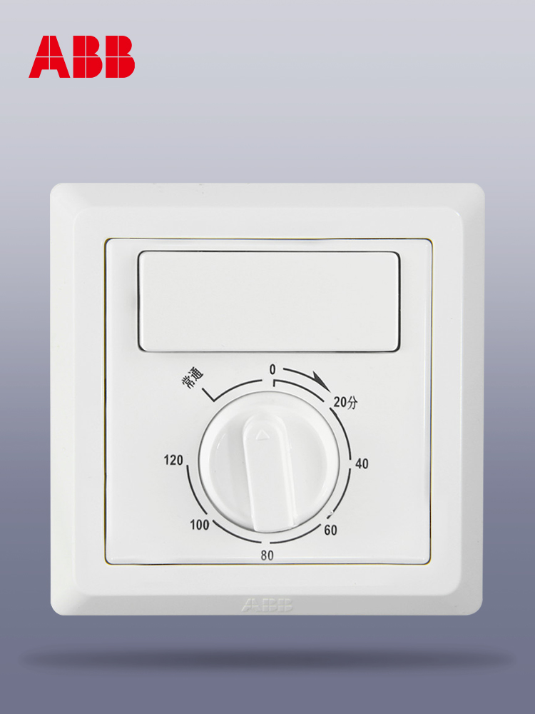 abb定时开关 AE411一开单控86型家用换气扇紫光灯卫生间用德逸白 - 图0