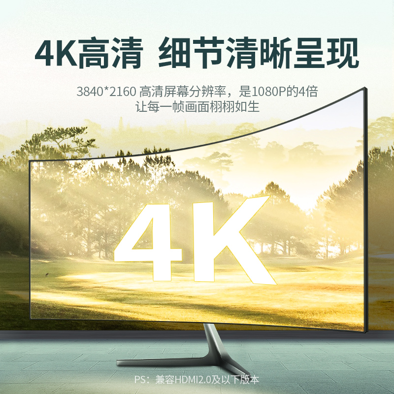 绿联HD118绿联hdmi线2.0电脑台式主机顶盒笔记本连接电视显示器4K-图2