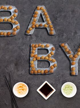 数字托盘跨境糖果盒字母小吃盒创意毕业水果拼盘零食点心小吃盘