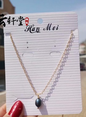 吊坠18K金韩国颈链天然淡水珍珠