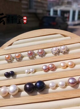 迷你防过敏复古小耳环淡水珍珠