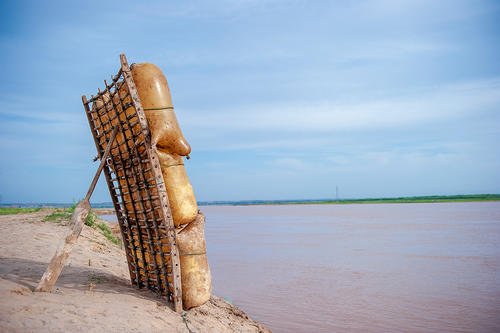 蒙古族羊皮筏子 北亚真皮漂流艇Mongolia canoe  kayak 可拆卸 - 图1