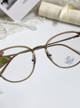 保罗雷朋官网眼镜近视可配度数女超轻素颜神器冷茶色大框圆脸显瘦