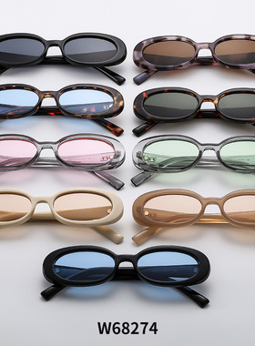 保罗雷朋官网2025jennie同款墨镜欧美复古个性椭圆窄框小脸太阳镜