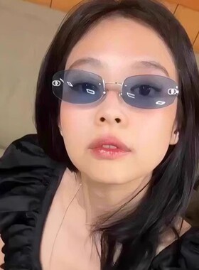 保罗雷朋官网Jennie同款冰蓝色无框墨镜2025夏季新款高级感辣妹风