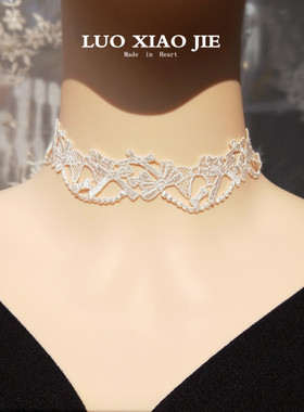 原创手作蝴蝶结洛丽塔蕾丝项圈