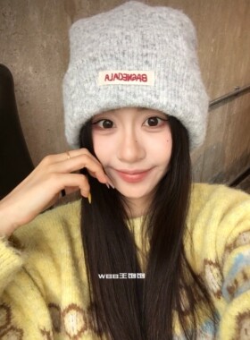 韩版百搭针织帽女秋冬大头围帽子