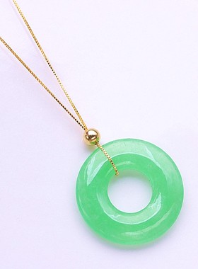 s925银项链定位针式加长平安扣