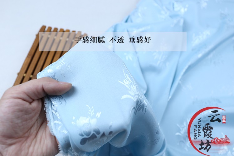 中国风仿古提花丝绸缎布料古装汉服旗袍唐装服装织锦缎面料梅兰竹 - 图0