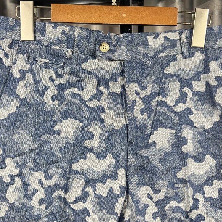 古伦仕GOORENCH春夏季港风英伦海蓝色 迷彩九分裤男韩版修身纯棉 - 图1