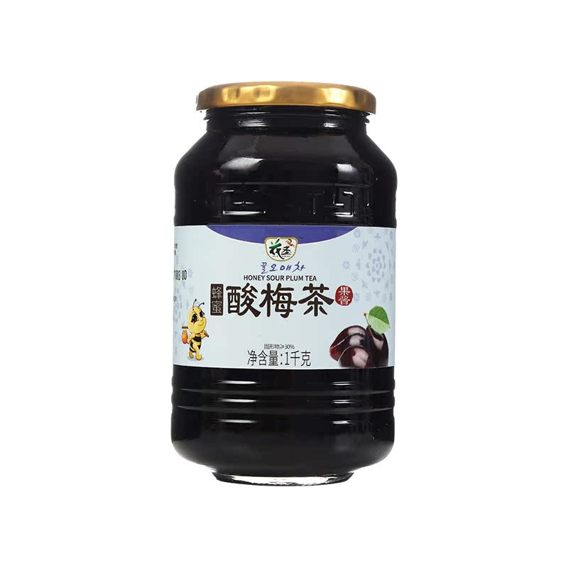花圣食品旗舰店花圣蜂蜜酸梅茶1000g 蜂蜜果味茶水果酱浓缩酸梅汤汁冲饮品批发3