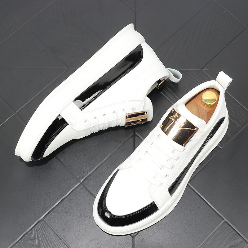 欧洲站个性男2025新款厚底内增高板鞋韩版潮流百搭网红白色休闲鞋,淘宝优惠券,粉丝福利购,淘宝优惠卷