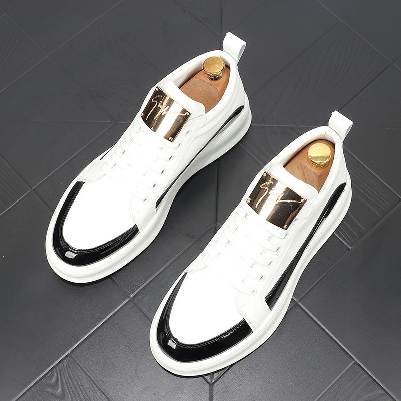 欧洲站个性男2025新款厚底内增高板鞋韩版潮流百搭网红白色休闲鞋,淘宝优惠券,粉丝福利购,淘宝优惠卷