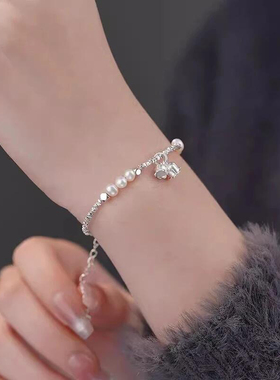 S999足银新款铃兰花碎银纯银手链