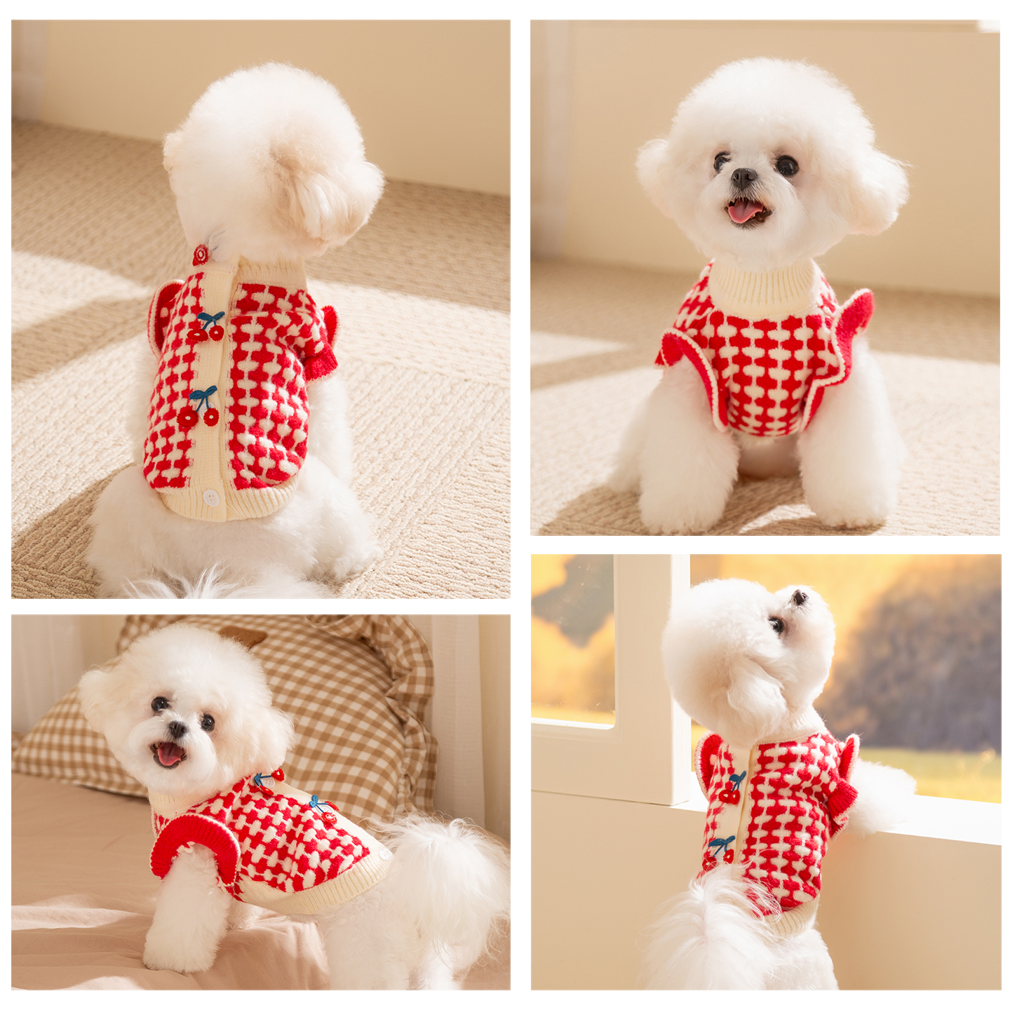 小狗狗毛衣冬装小型犬比熊雪纳瑞约克夏马尔济斯猫咪宠物衣服冬天 - 图3