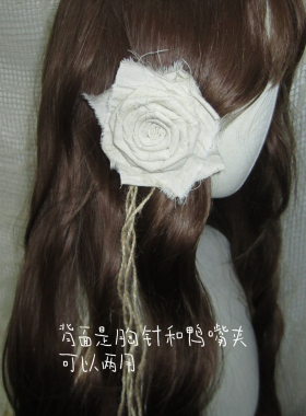 手作玫瑰花朵胸花森系流苏复古多用飘带流苏时髦造型配饰发夹胸针