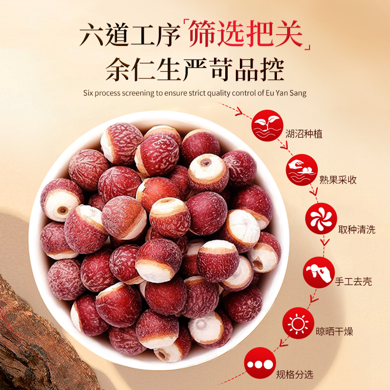 余仁生芡实新鲜肇庆欠实茨实红皮鸡头米干货圆润饱满口感粉糯官方