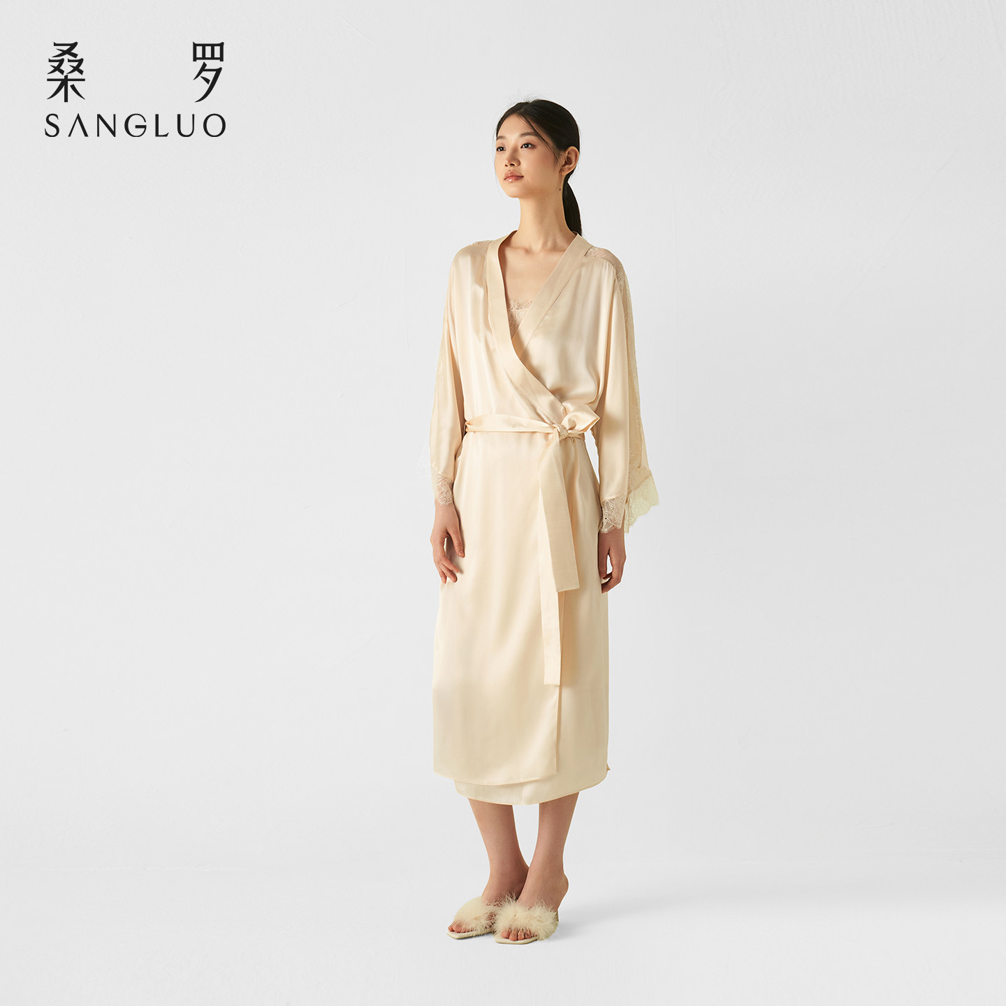 优雅晨袍』桑罗真丝睡袍法式浪漫长袍100%桑蚕丝女款家居服可外穿,淘宝优惠券,粉丝福利购,淘宝优惠卷