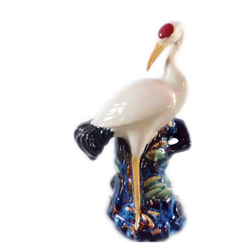 陶瓷工艺品创意摆件石湾公仔 花瓶 朱顶鹤 花插 家居饰品摆设 - 图3